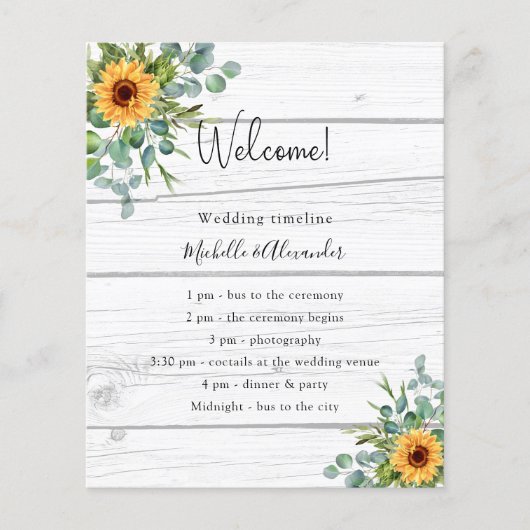 Détails du programme de mariage en bois d'eucalypt (Devant)