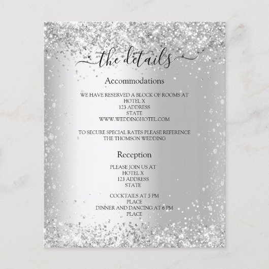 Détails du programme de mariage parties scintillan (Devant)