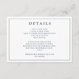 Details | Dusty Navy Blue Wedding Details Kaart