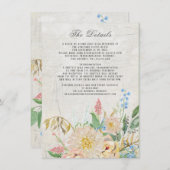 Details Eenvoudig Modern Foliage Bloemen Informatiekaartje (Voorkant / Achterkant)