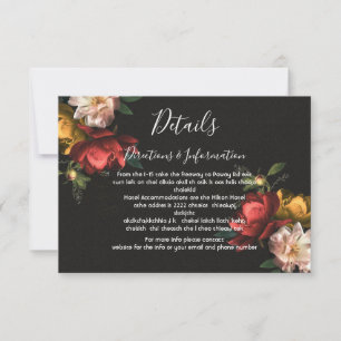 Details en info van Rembrandt Floral Wedding RSVP Kaartje