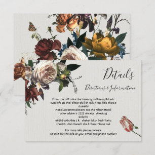 Details en info van Rembrandt Floral Wedding RSVP Kaartje