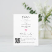 Details en RSVP Elegant Coquette Wedding (Staand voorkant)