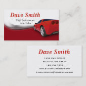 Details en service van de auto visitekaartje (Voorkant / Achterkant)