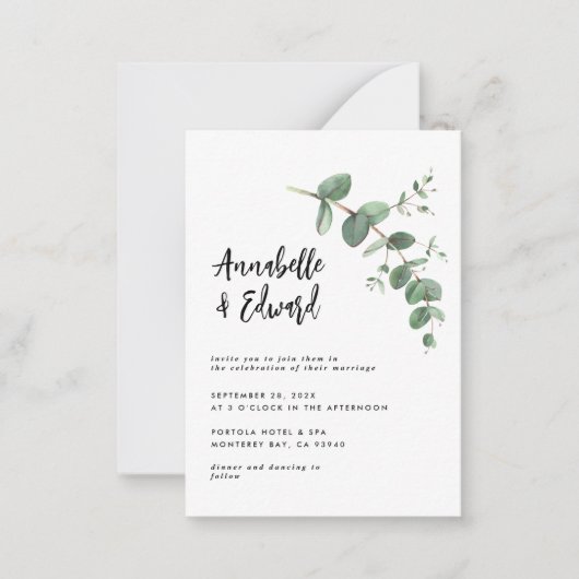 details en uitnodiging over het huwelijk (Voorkant)