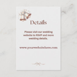 Details Enclosure Pink Wedding Bells Invitation  Informatiekaartje