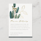 Details Eucalyptus Green Gold Foliage Weddenschap Informatiekaartje (Voorkant)