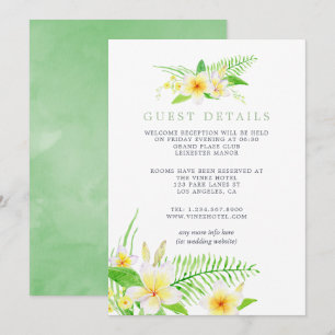 Details exotische Waterverf Frangipani Weddenschap Kaart