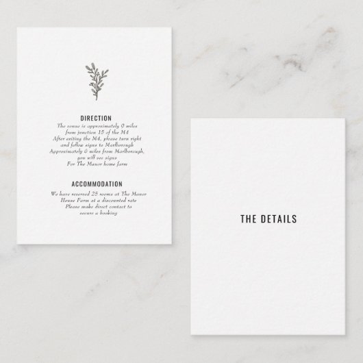 Details Feestelijke Ontvangst Bijlage Kaart (Voorkant / Achterkant)