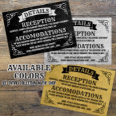 Détails gothiques vintages Mariage Carte de boîtie