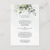 Details Greenery-minimalistisch script bruiloft Informatiekaartje (Voorkant)