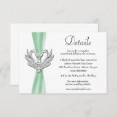 Details groene ribbon Silver Swans Weddenschap Informatiekaartje (Voorkant / Achterkant)