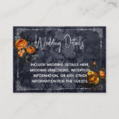 Details Halloween bruiloft Sinaasappel Roos Informatiekaartje (Voorkant)