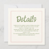 Details handschriftafel Retro bruiloft Kaart (Voorkant)