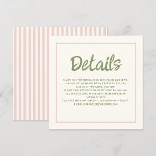 Details handschriftafel Retro bruiloft Kaart
