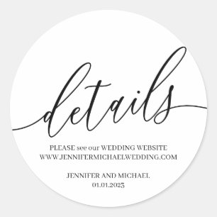 Details Handtekening tekst Ronde Sticker