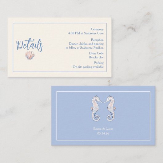 details informatiekaartje (Voorkant / Achterkant)