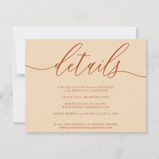 Détails instructions Programme de plan mariage (Devant)