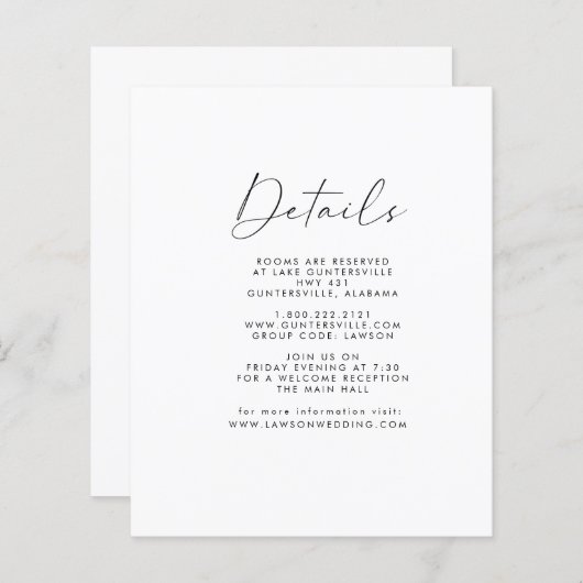 Details-kaart (Voorkant / Achterkant)