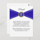Details Kaart Royal Blue Elegance met Monogram (Voorkant / Achterkant)