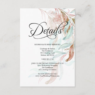DETAILS  | Koraal Aqua Teal Cascadend blad Informatiekaartje