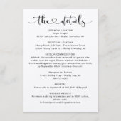 Details Kraft Heart Script Weduwinformatie Informatiekaartje (Voorkant)