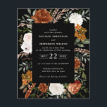 Détails mariage floral noir budget invitation<br><div class="desc">Budget rustique aquarelle couleur florale invitation à mariage et carte de détails. Avec de belles rouille,  terre cuite,  rose rousse,  noir et sauge vert pampas herbe eucalyptus aquarelle détails. Cette invitation de mariage moderne est sûr de définir le style pour votre grand jour.</div>