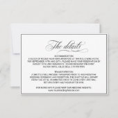 Détails Mariage moderne et simple Insertion Carte (Devant)