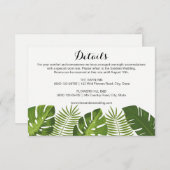 Détails Mariage Tropical insérer modèle de carte (Devant / Derrière)