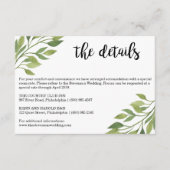 Détails mariage vert insérer carte botanique (Devant)