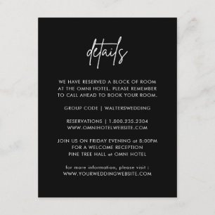 Détails minimalistes du Mariage noir Cartes de boî