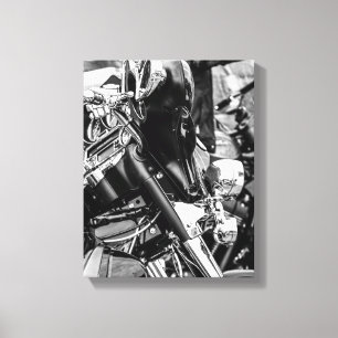 Details motorfiets Biker Rider Canvas Afdruk