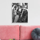 Details motorfiets Biker Rider Canvas Afdruk (Insitu (Woonkamer))