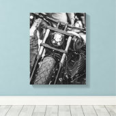 Details motorfiets Biker Rider Canvas Afdruk (Insitu (Houten vloer))
