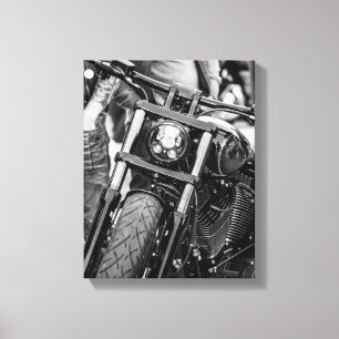Details motorfiets Biker Rider Canvas Afdruk