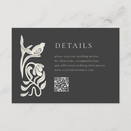 Détails noir et blanc Carte de boîtier avec code Q (Devant)