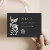 Détails noir et blanc Carte de boîtier avec code Q