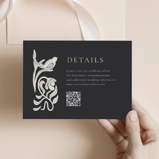 Détails noir et blanc Carte de boîtier avec code Q