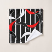 Détails noirs, rouges et blancs (Gant de toilette)