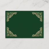 Details over Floral Lijst Green en Gold Wedding Informatiekaartje (Achterkant)