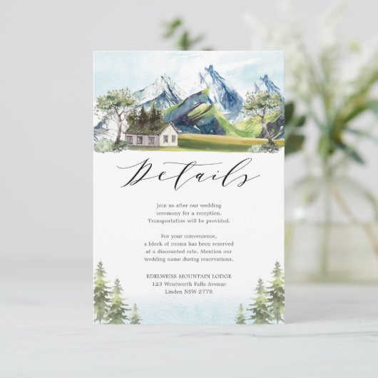 Details over het alpengebergte informatiekaartje (Staand voorkant)