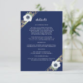 Details over het blauwe monogram van het Floral An Informatiekaartje (Staand voorkant)