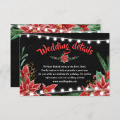 Details over het kerstbruiloft in Poinsettia Chalk Kaart (Voorkant / Achterkant)