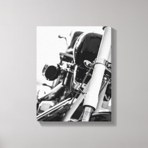 Details over motorfiets, motor, motorrijder en fie canvas afdruk