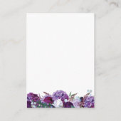 Details over Paarse Floral Wedding Informatiekaartje (Achterkant)