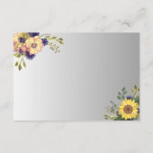 Details over Paarse Floral Wedding Informatiekaartje (Achterkant)