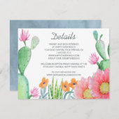 Details over woestijn Dream Rustic Cactus Flowers Informatiekaartje (Voorkant / Achterkant)