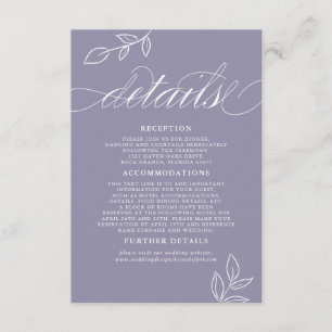 Details over zacht Violet Minimale Leaf QR-code br Informatiekaartje