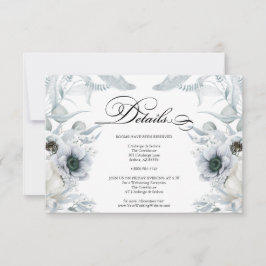 DETAILS | Pastel Dusty Blue Flowers Kaart