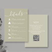 Details QR Code Bruiloft Tijdlijn Sage Groen Informatiekaartje